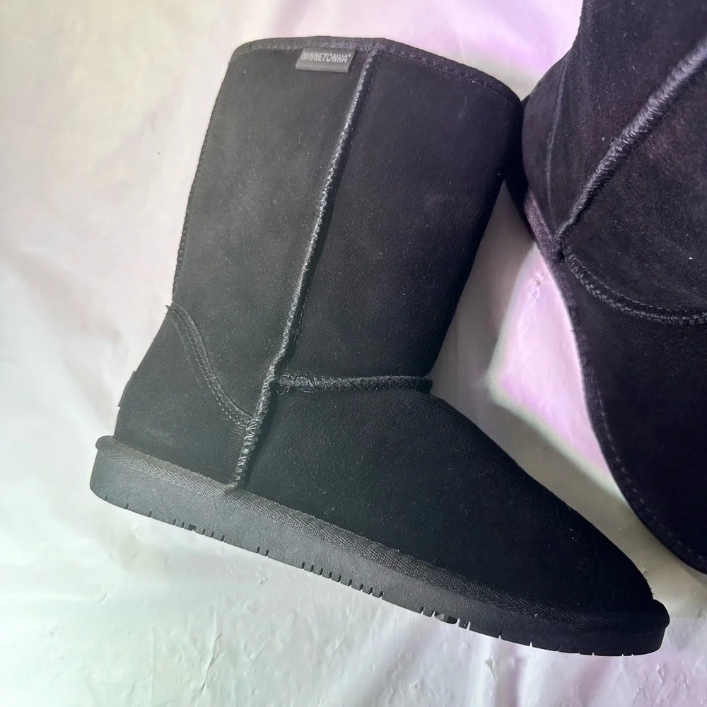 Minnetonka Black Suede Winter Boots